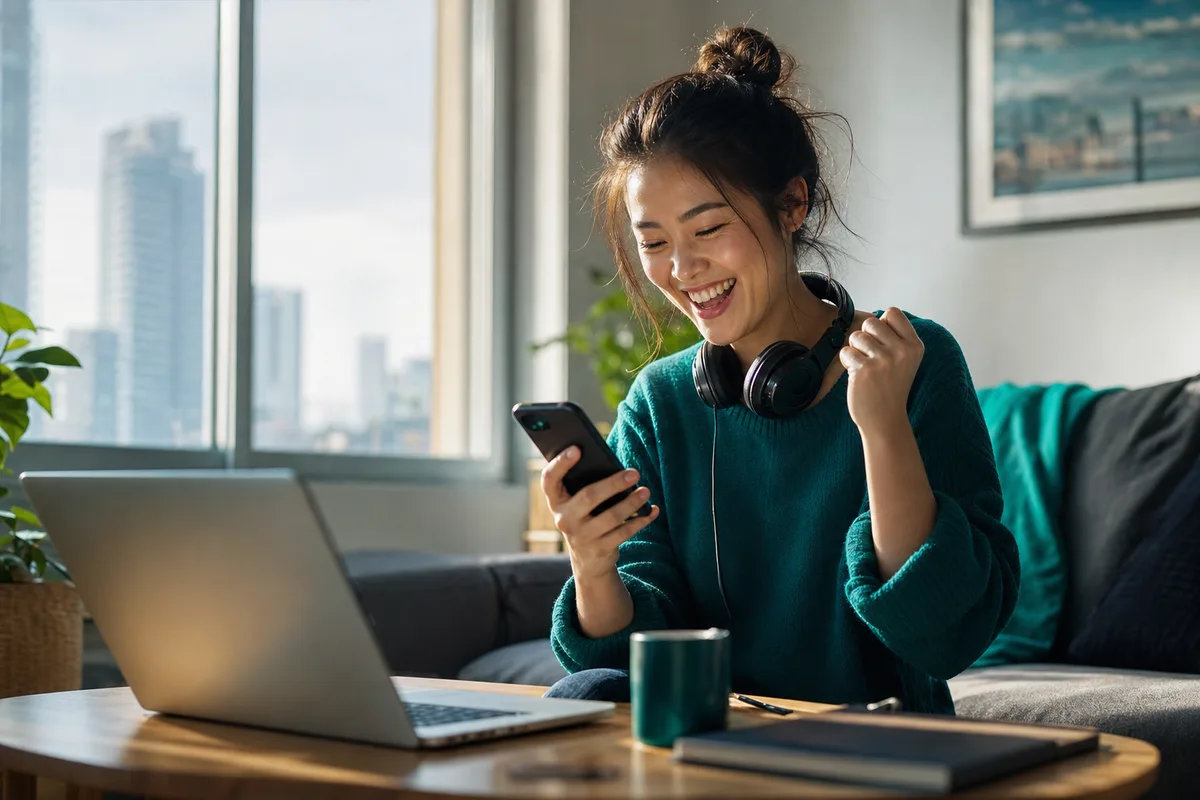 An SDR working on her own hours and celebrating a verified payout